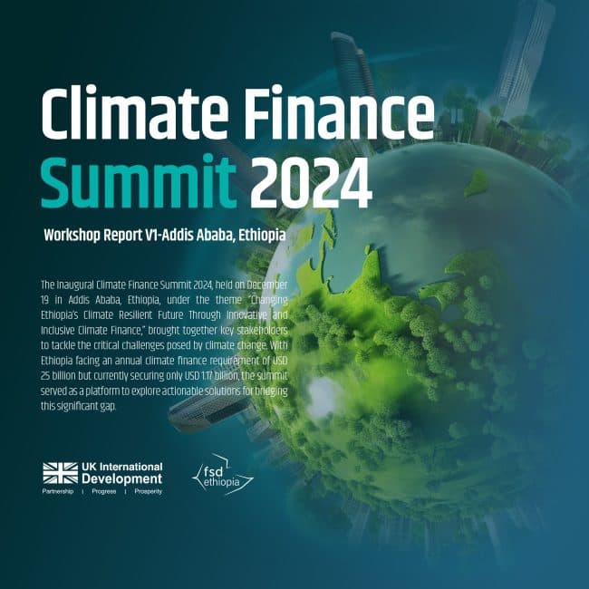 Climate Finance Summit 2024: Workshop Report V1, Addis Ababa publication cover
